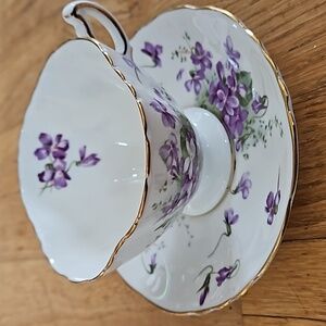 Vintage Hammersley Victorian Violets England's Countryside Squared Cup & Saucer